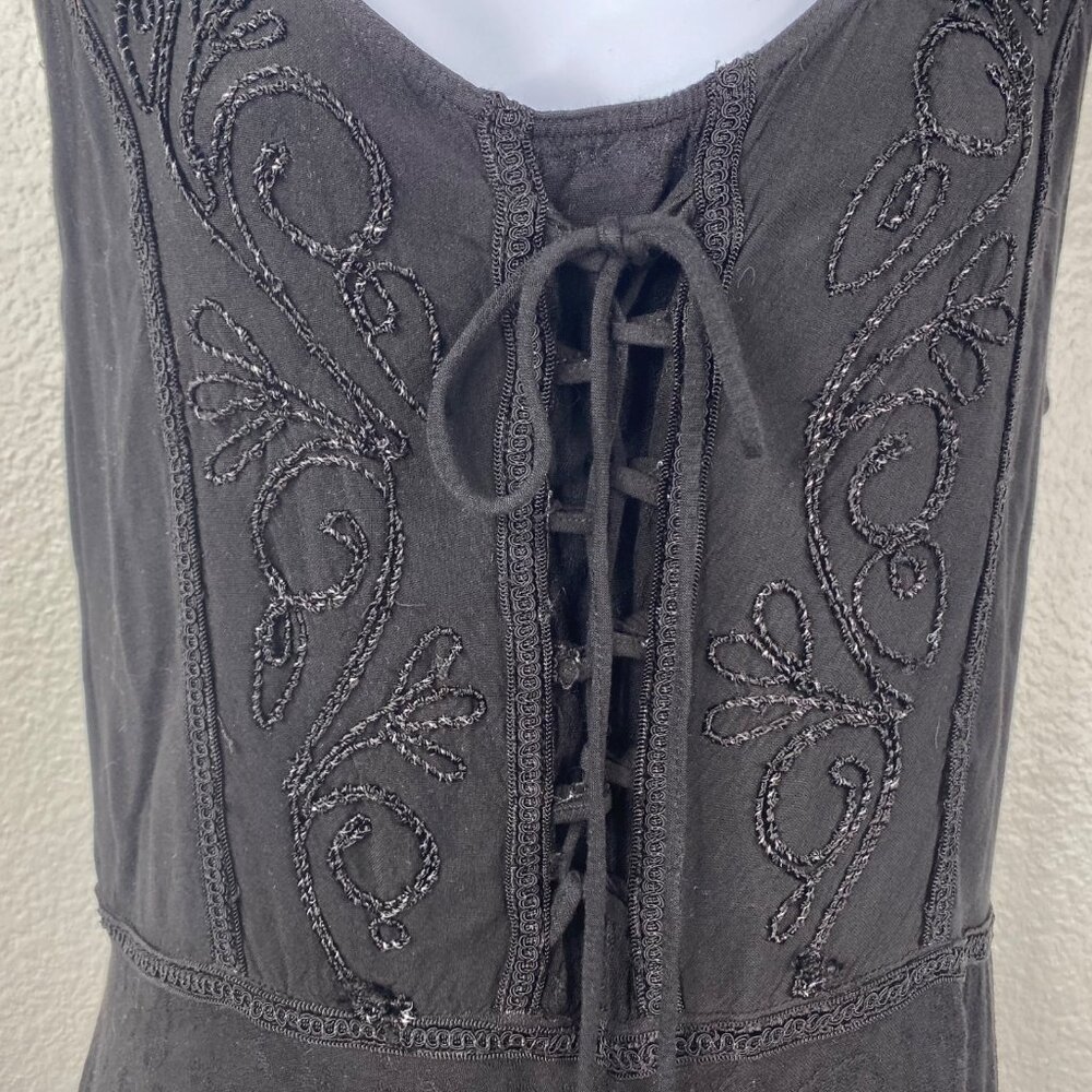 Sakkas Sundara Dress Corset Asymmetrical Embroidered Black Sz S/M Whimsigoth View 5